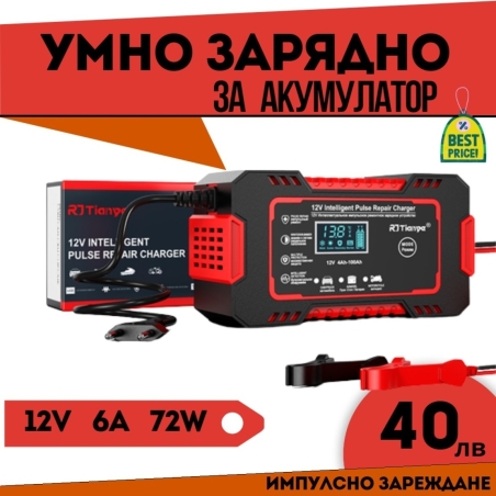 Смарт Импулсно Зарядно за Акумулатори 12v 6A