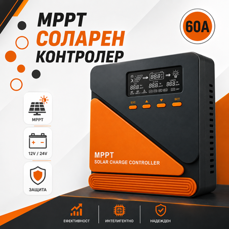 60a MPPT соларно зарядно - соларен контролер 12/24 v