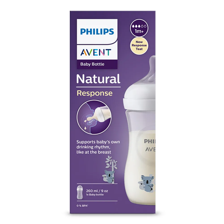 Philips AVENT SCY903/67 Шише за Хранене Natural Response 260 мл с Биберон без Протичане Поток 3 от 1м+
