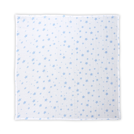 ПАМУЧНА ПЕЛЕНА 80/80 СМ WHITE WITH AQUATIC STARS