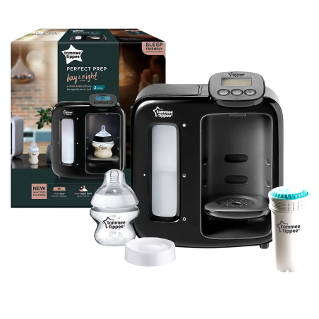Tommee Tippee Perfect Prep Day & Night Уред за Приготвяне на Адаптирано Мляко с Дигитален Дисплей и Мека Нощна Светлина и Шише 125 мл 0м+