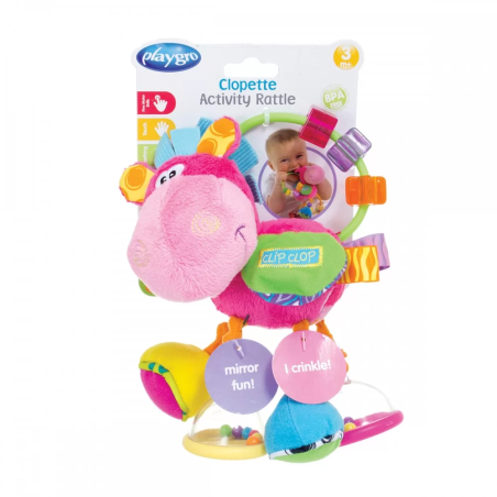 PLAYGRO ДРЪНКАЛКА КОНЧЕ ХОП ТРОП РОЗОВ ЦВЯТ 3М+