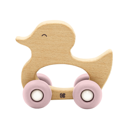 KikkaBoo Играчка дървена с чесалка Duck Pink