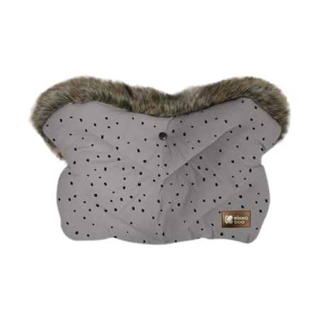 Ръкавица за количка Luxury Fur Dots Grey