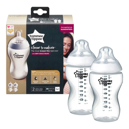 Tommee Tippee ШИШЕ ЗА ХРАНЕНЕ EASI VENT 340 ml 3м+ (2 бр./оп.)