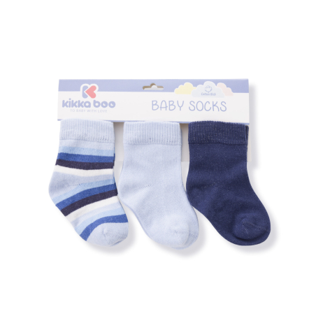 KikkaBoo Бебешки чорапи Stripes Dark Blue 2-3г