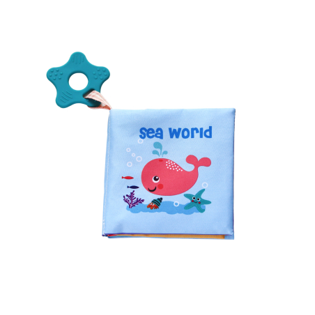 KikkaBoo Образователна текстилна книжка с чесалка Sea World