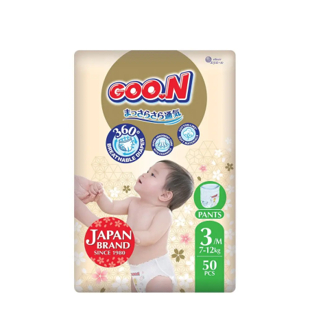Goo.N Premium Soft Пакет от 50 броя Еднократни пелени-гащички за деца с тегло от 7 до 12 кг