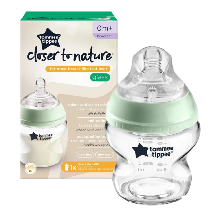 Tommee Tippee Стъклено Шише за Хранене Easi-Vent 150 ml 0м+