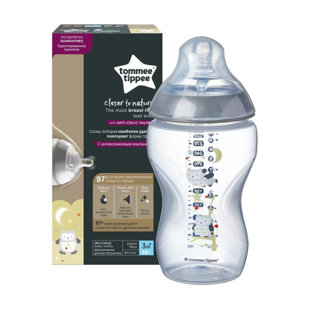 Tommee Tippee ШИШЕ ЗА ХРАНЕНЕ EASI VENT 340 ml 3м+ СИН/БУХАЛИ