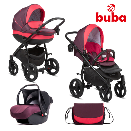  Бебешка количка 3в1 Buba Bella 706, Burgundy 