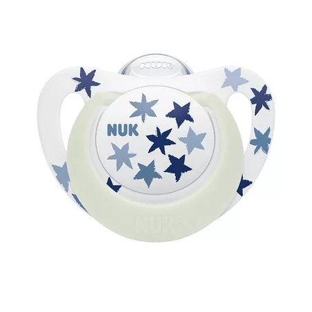NUK Биберон Залъгалка Силикон 18-36 месеца 1 Брой STAR Night с Кутия