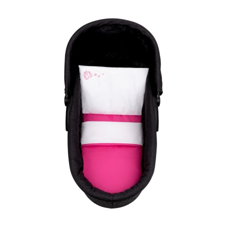 KikkaBoo Бебешки спален комплект за количка 6 части Solid Pink