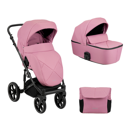 Комбинирана количка 2в1 с твърд кош Amani Pink