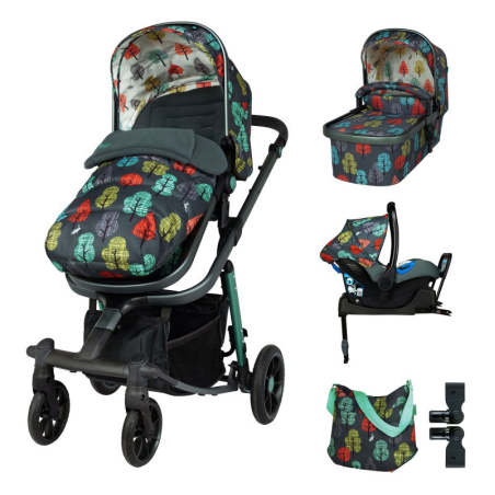 Комплект количка Cosatto Giggle Quad Hare wood 5в1, i-Size база и чувалче за крака