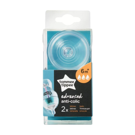 Tommee Tippee БИБЕРОН ANTI-COLIC+ FAST - 3 КАПКИ 6м+ (2 бр./оп.