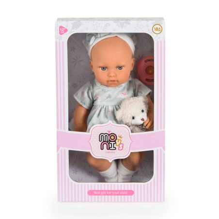Moni Кукла 30см Bear and Baby Рокля Мента 111795