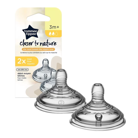 Tommee Tippee БИБЕРОН EASI VENT MEDIUM - 2 КАПКИ 3м+ (2 бр./оп.