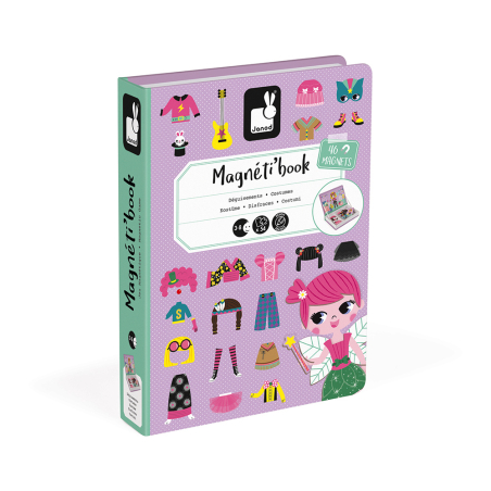 Janod Magneti'Book Магнитна Книга Момичета с Магнитни Дрехи