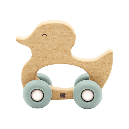 KikkaBoo Играчка дървена с чесалка Duck Mint