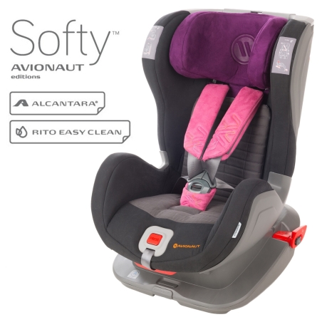 Avionaut Glider Softy столче за кола и IsoFix F.03, 9-25 кг, Черно/розово
