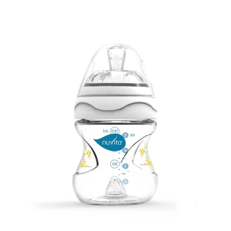  Шише за хранене 6010 Nuvita Mimic, 150 мл, Бяло 