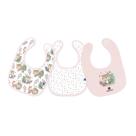 KikkaBoo Сет памучни лигавници 3 броя Savanna Pink