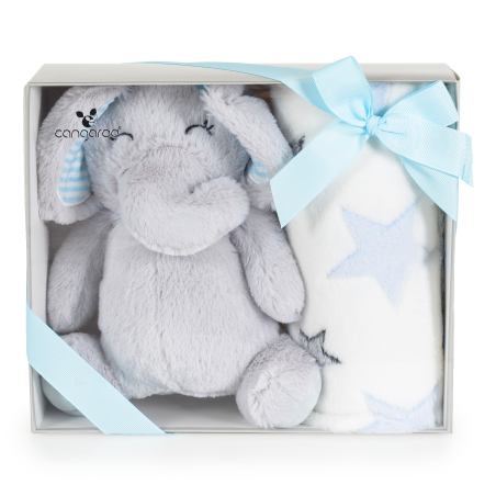 Cangaroo Одеало 90/75 с Играчка Elephant Blue 109596
