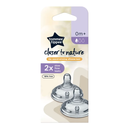 Tommee Tippee БИБЕРОН EASI VENT SLOW - 1 КАПКА 0м+ (2 бр./оп.)
