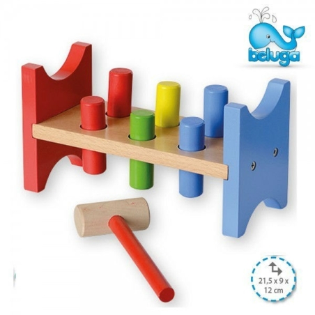 Дървена играчка с чукче Beluga 50104 