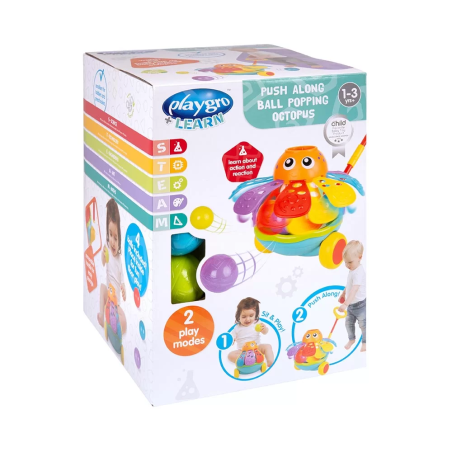 PLAYGRO АКТИВНА ИГРАЧКА ЗА БУТАНЕ С ТОПЧЕТА ОКТОПОД 12-36М