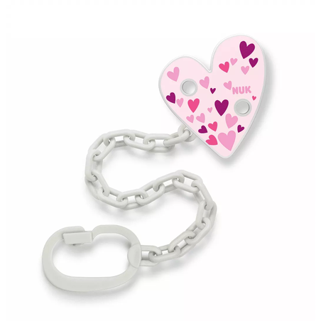 NUK Верижка за Биберон Залъгалка Розов