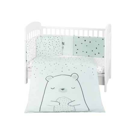Бебешки спален комплект 6 части 60/120 Bear with me Mint