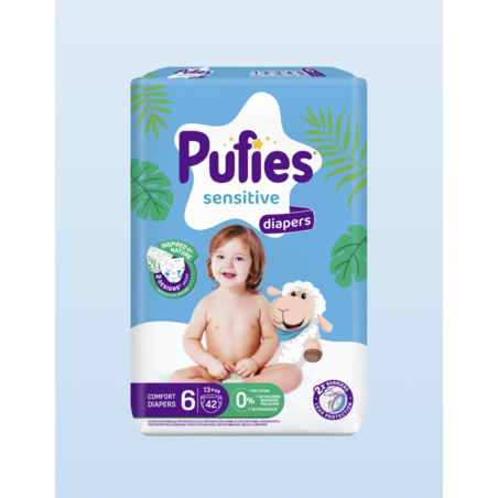 Pufies Diapers Sensitive MP 6 Extra Large Пелени за Бебета 13кг+ по 42 Броя