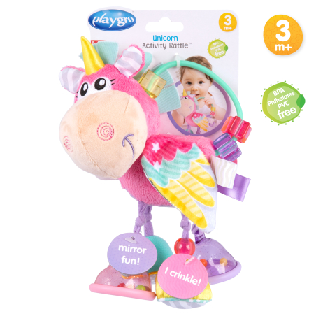 PLAYGRO ДРЪНКАЛКА КОНЧЕ ХОП ТРОП ЦВЯТ РОЗОВО 3М+