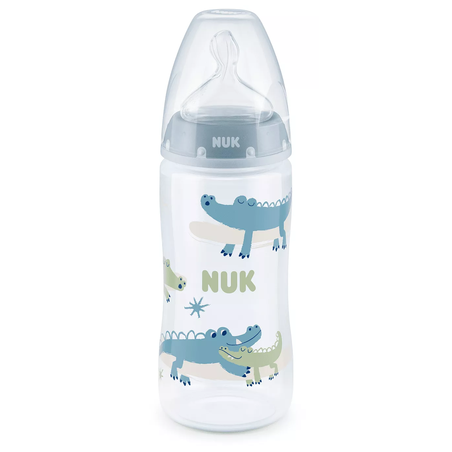 NUK First Choice РР Шише Temperature Control Стъклено Шише 300мл Силиконов Биберон 0-6 месеца Микс