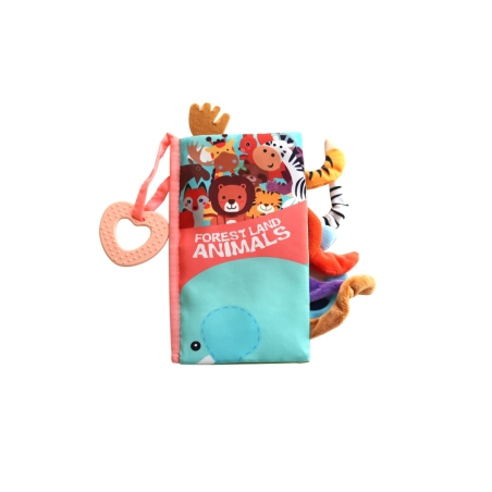 KikkaBoo Образователна текстилна книжка с чесалка Forest animals