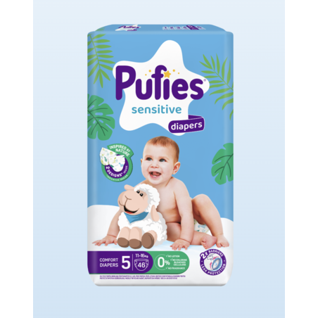 Pufies Diapers Sensitive MP 5 Junior Пелени за Бебета 11-16кг по 46 Броя