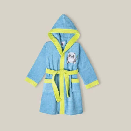 Interbaby Детски Халат за Баня Panda Син 6-8 години
