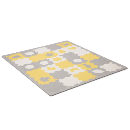  Мек пъзел с форми KinderKraft LUNO SHAPES, жълт 