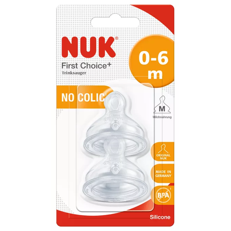 NUK FIRST CHOICE Биберон Храна Силикон 2 Броя 0-6 месеца Размер M