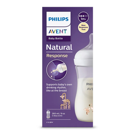 Philips AVENT SCY903/66 Шише за Хранене Natural Response 260 мл с Биберон без Протичане Поток 3 от 1м+