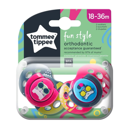 Tommee Tippee ОРТОДОНТИЧНИ ЗАЛЪГАЛКИ - FUN STYLE GIRL 18-36М (2 бр./оп.)
