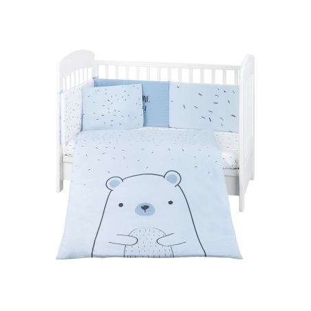 Бебешки спален комплект 6 части 70/140 Bear with me Blue