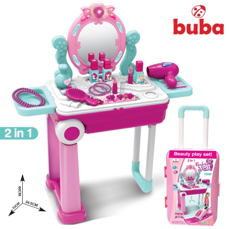  Комплект за игра тоалетка Buba 008-923A, Куфар, Розова 
