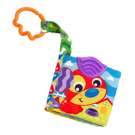 PLAYGRO ТЕКСТИЛНА КНИЖКА-ГРИЗАЛКА ДЕН ВЪВ ФЕРМАТА 3М+