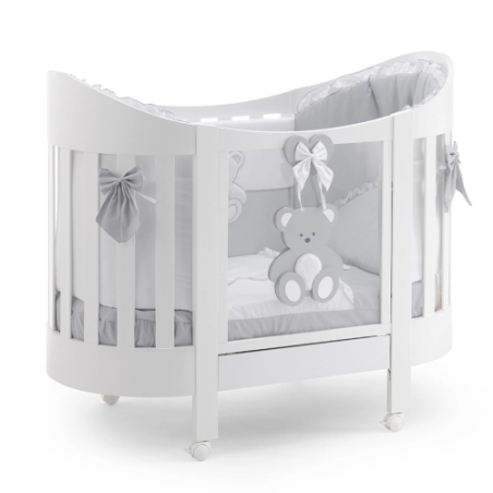 Бебешка Кошара Ray Peluche Dove Grey Овална Бяла