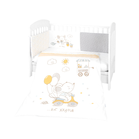 KikkaBoo Бебешки спален комплект 2 части EU style 60/120 Joyful Mice