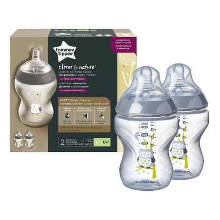 Tommee Tippee ШИШЕ ЗА ХРАНЕНЕ EASI VENT 260 ml 0м+ МОМЧЕ/БУХАЛИ (2 бр./оп.)