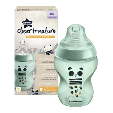 Tommee Tippee ШИШЕ ЗА ХРАНЕНЕ EASI VENT 260 ml 0м+ МОМЧЕ/БУХАЛИ